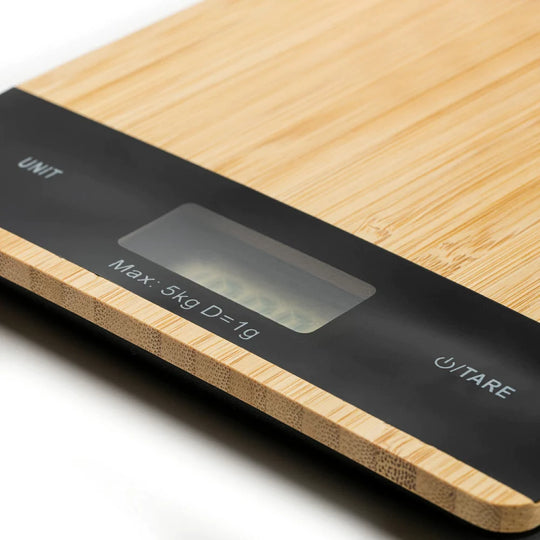 Bambuswaage - Digitale Küchenwaage zum Kochen und Backen