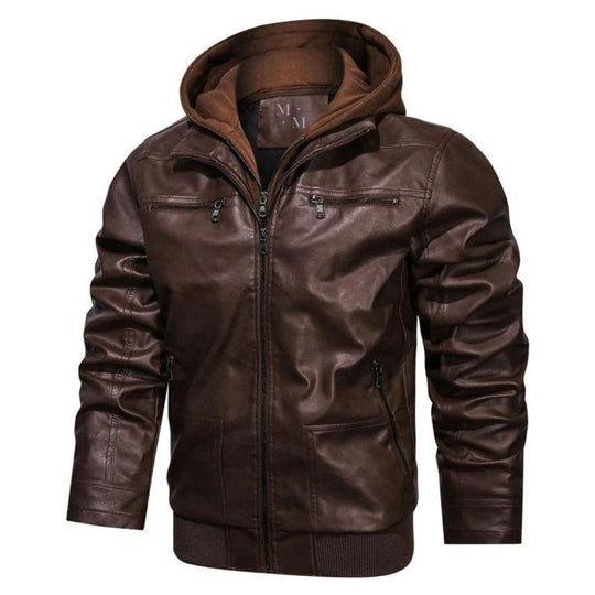 BENJAMIN 2.0 - Premium Leder Winter Jacke mit Kapuze