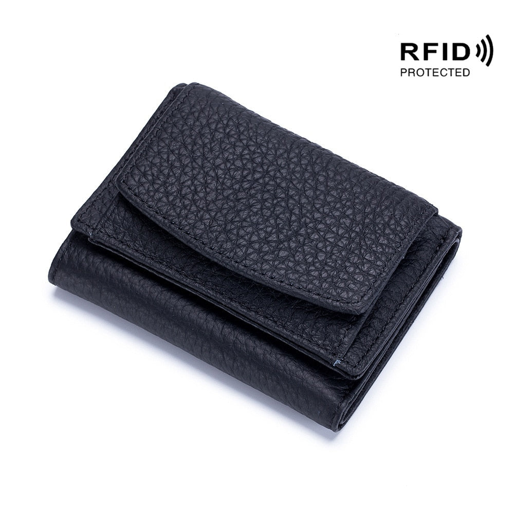 Flair Neu Veganes Leder RFID schützende Mini-Geldbörse