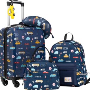 COOLIFE Kinderkoffer-Set 5-tlg mit Rucksack (Auto)