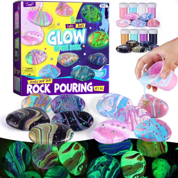 2-in-1 Steine Bemalen Set – Kreativer Spaß mit leuchtenden Farben!