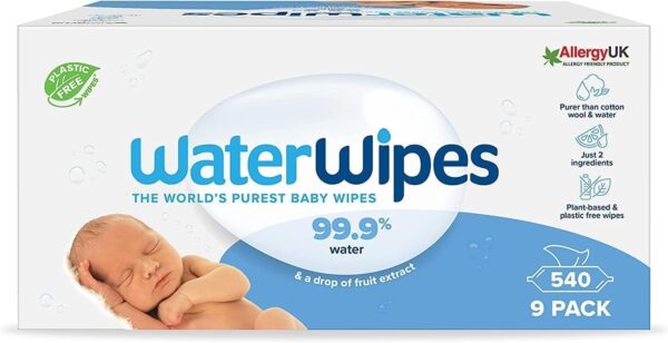 WaterWipes Originale Reinigungstücher für Babys, 540 Stück
