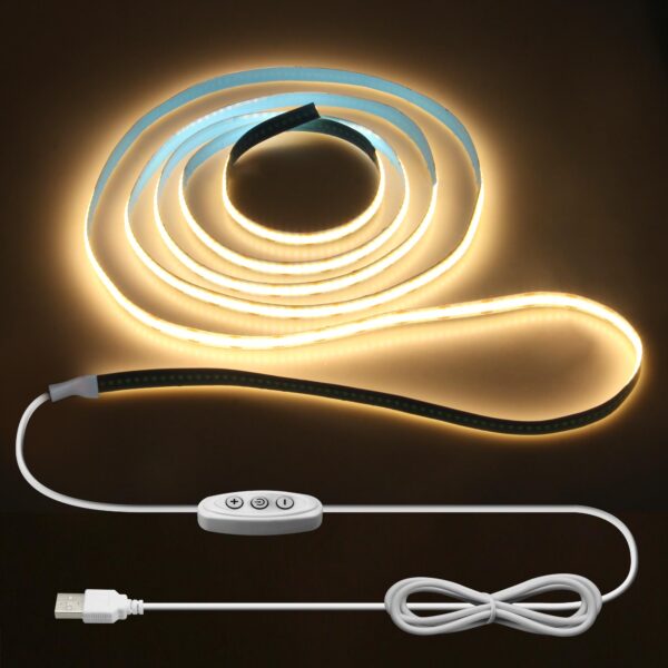 ALITOVE COB LED Streifen 2M – 640 LEDs in Warmweiß (3000K)