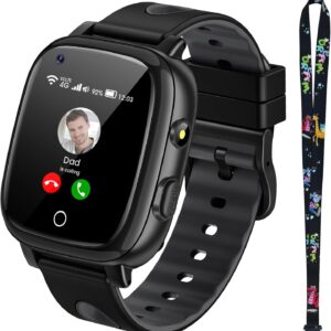 PIULAXIU 4G Smartwatch für Kinder –(Farbe: Schwarz)