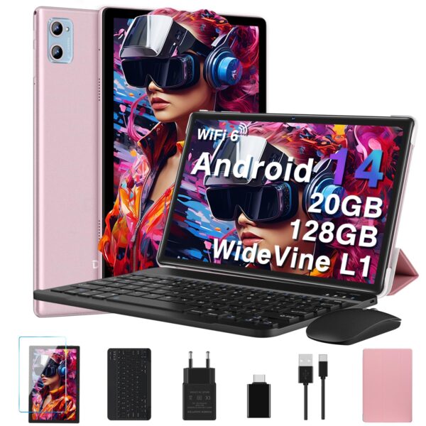 Android 14 Tablet 10 Zoll (2024) – Stil trifft Leistung in Roségold