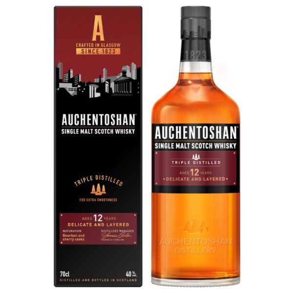 Auchentoshan 12 Jahre Single Malt Scotch Whisky – Dreifach destillierter Genuss aus den Lowlands