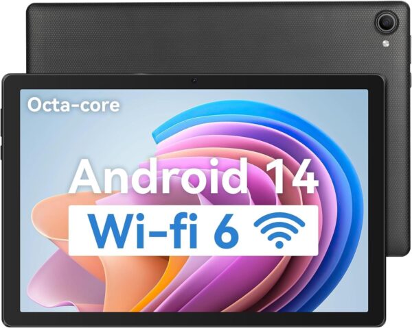 Freeski Tablet 10 Zoll – Android 14, 8 GB RAM + 64 GB ROM, Schwarz