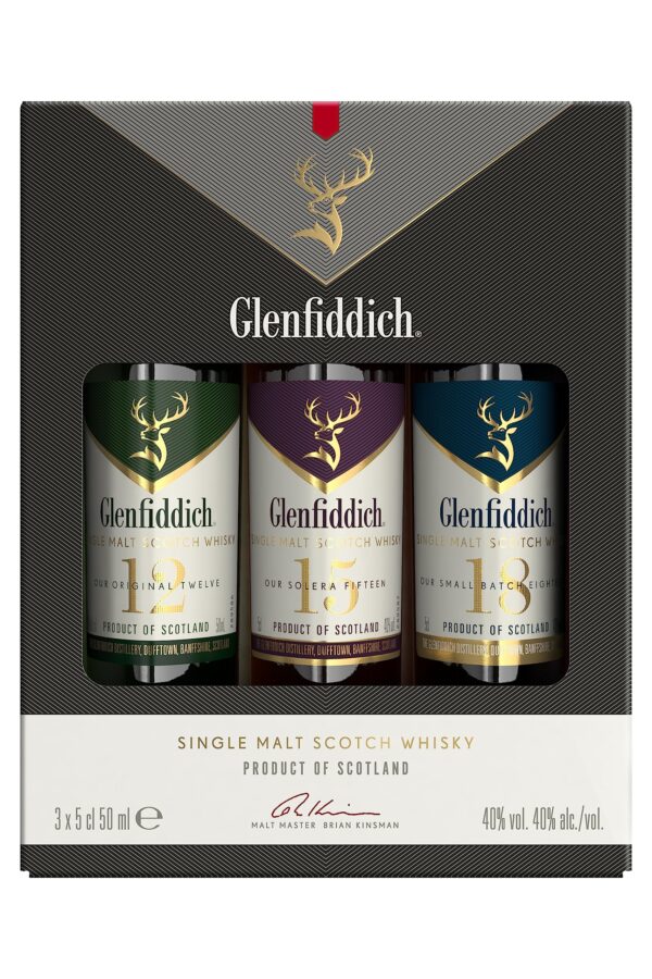 Glenfiddich Probierset – 12, 15 & 18 Jahre: Drei Klassiker in einer Box