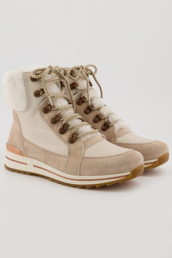 Ara Leder-Boots Damen – Beige, Größe 38
